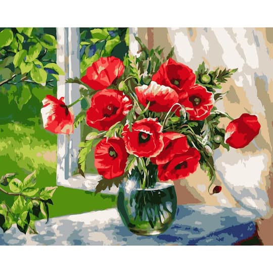 Crafting Spark Poppy Bouquet Painting by Numbers Kit